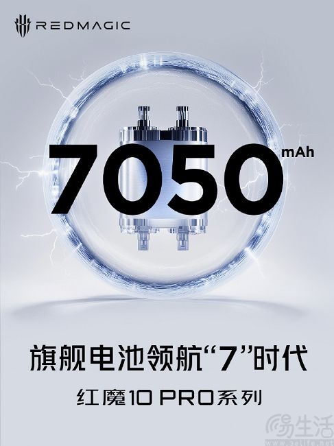 红魔10 Pro首发7050mAh牛魔王电池，厚度仅8.9mm